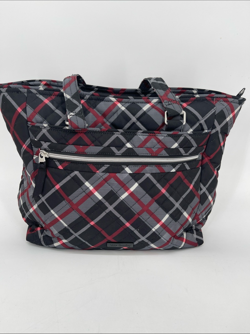 Vera Bradley Performance Quilted Tote/Work Triple Compartment Paris Plaid Bag